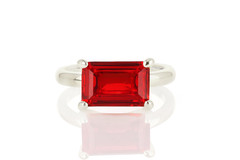 Natural Certified 9 Ct Red Ruby Ring 925 Sterling Silver Gemstone Ring Size 9