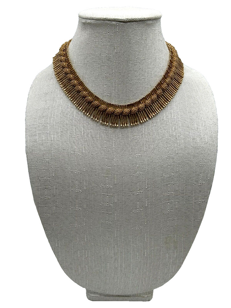 Vintage Estate Women’s MCM Lisner Gold Tone Cleopatra Collar Fringe Necklace HTF