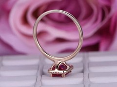 2.40 Ct Emerald Cut Natural Ruby Diamond Wedding Ring 14K Rose Gold Size 8
