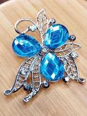 BLUE FLOWER Vintage Brooch Handmade, Gift bag Included BRAND NEW