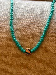 Turquoise Seed Bead Necklace Multicolor Enamel Turtle Pendant Jewelry Gift