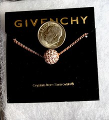 🆕Givenchy Crystal Fireball Pendant Necklace-Rose Gold Tone Swarovski Crystal