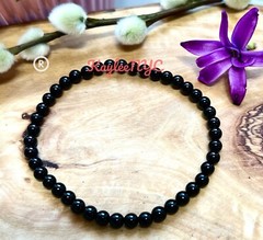Wholesale Lot 6 Pcs Natural Black Tourmaline 4mm 7.5” Crystal Stretch Bracelet