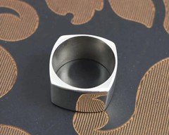 925 Sterling Silver, Solid Silver, Band Ring, Unisex, Square Wide Band Ring