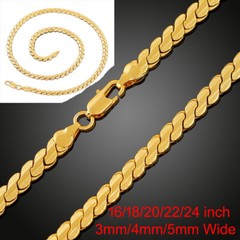 18K Yellow Filled Tarnish-Resist Diamond-Cut Miami Cuban Curb Link Necklace T801