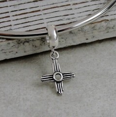 925 Sterling Silver New Mexico Zia Symbol Dangle Charm – fits European Bracelets