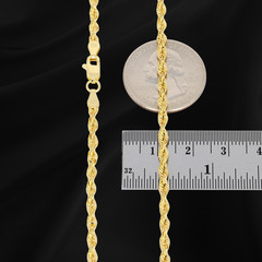10k Rope Chain 3mm in width Semi Solid , in 16,18,20
