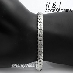 7″-11″MEN Stainless Steel 6mm Silver Miami Cuban Curb Link Chain Bracelet*B155