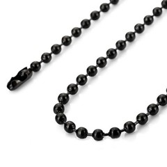 4.5mm 18″-40″ Black Stainless Steel Bead Chain Necklace Sb100 USA Seller