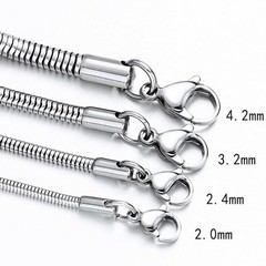 USA Stock 1.6-2mm Stainless Steel Men Women Round Snake Chain Necklace 18-28”
