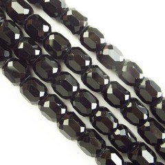 1Strand 8x7mm Faceted Black Crystal Column Loose Bead 24inch SJTZ27