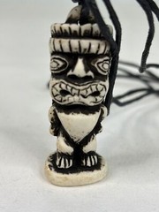 Tiki Necklace Pendent Adjustable Cord Resin Tiki God/Idol Guy Hawaiian Surfer 1