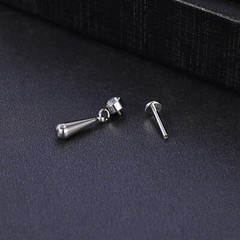 1/2Pcs Stainless Steel Threaded Stud Earrings CZ Dangle Helix Conch Piercings