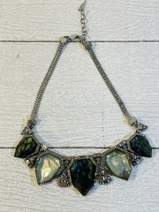 Chloe + Isabel Silver Tone “Northern Lights” Pendant Necklace Abalone 16-18in