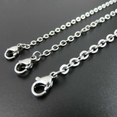 1.5-3.2mm 16″-32″ Wholesale In Bulk Stainless Steel Silver Oval Chain Necklace