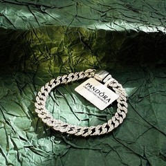 AUTHENTIC PANDORA S925 ALE TIMELESS PAVÉ CUBAN BRACELET 593008C01, 7.9 in