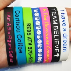 7Pcs Personalize Rubber Bracelet Custom Silicone Wristbands Engraved