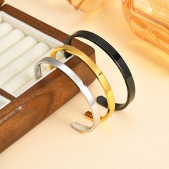 3–10mm Stainless Steel Open Cuff Bangles Unisex Glossy Bracelets Set