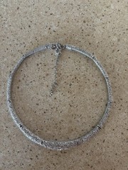 Silver Tone Snake Chain Choker Necklace Adjustable Lobster Clasp No Stone