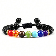 7 Chakra Healing Beaded Bracelet Natural Lava Stone Diffuser Bangle Jewelry Gift