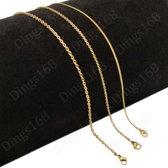 18K Yellow Gold Filled 1mm/2mm/2.4mm 16/18/20/22″ 24″ Cable Chain Necklace L146G