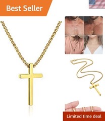 Elegant Stainless Steel Cross Necklace for Men & Teens – Adjustable 16-30 Inches