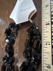 Apt. 9 Black Faceted Necklace Crystals & Square Beads