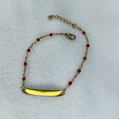 Gold and Red Beaded Women’s Bracelet