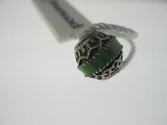 Persona Sterling Silver Patterned Green Enamel Striped Bead Charm H12089P1-02