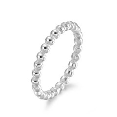 Stackable Ring Stainless Steel 2mm Beads Eternity Band Anniversary Jewelry