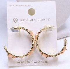 Kendra Scott June Mix 14K Gold Over Brass Statement Hoop Earrings – Coral Orange