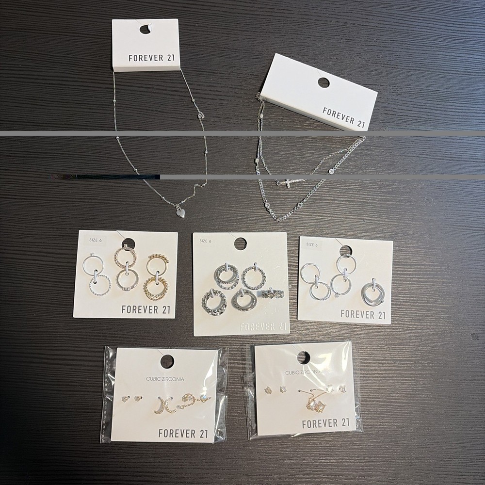 Forever 21 Jewelry. Chain. Ring. Earrings All New 7 Pieces
