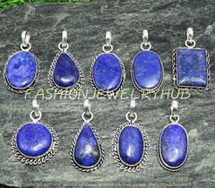 Lapis lazuli Gemstone Pendant Wholesale Lot 925 Silver Plated For Woman
