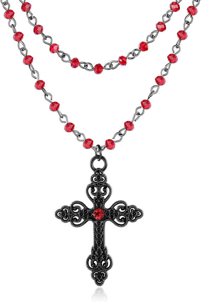 Gothic Pendant Necklace Emo Goth Necklace for Women Costume Jewelry Halloween Ch