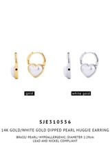 Do Everything in Love 14K Gold/White Dipped Pearl Huggie Earring Korea