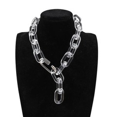 FishSheep Transparent Big Acrylic Chunky Chain Lock Necklaces Accessories for
