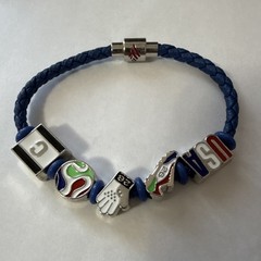 FIFA Bank of America fan event Charm Bracelet Blue Braided Cord Magnetic USA ed.
