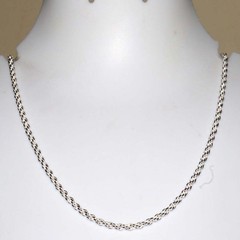 Twisted Rope Chain 925 Silver Plated Ethnic Handmade Chain Necklace Size 18″ GW