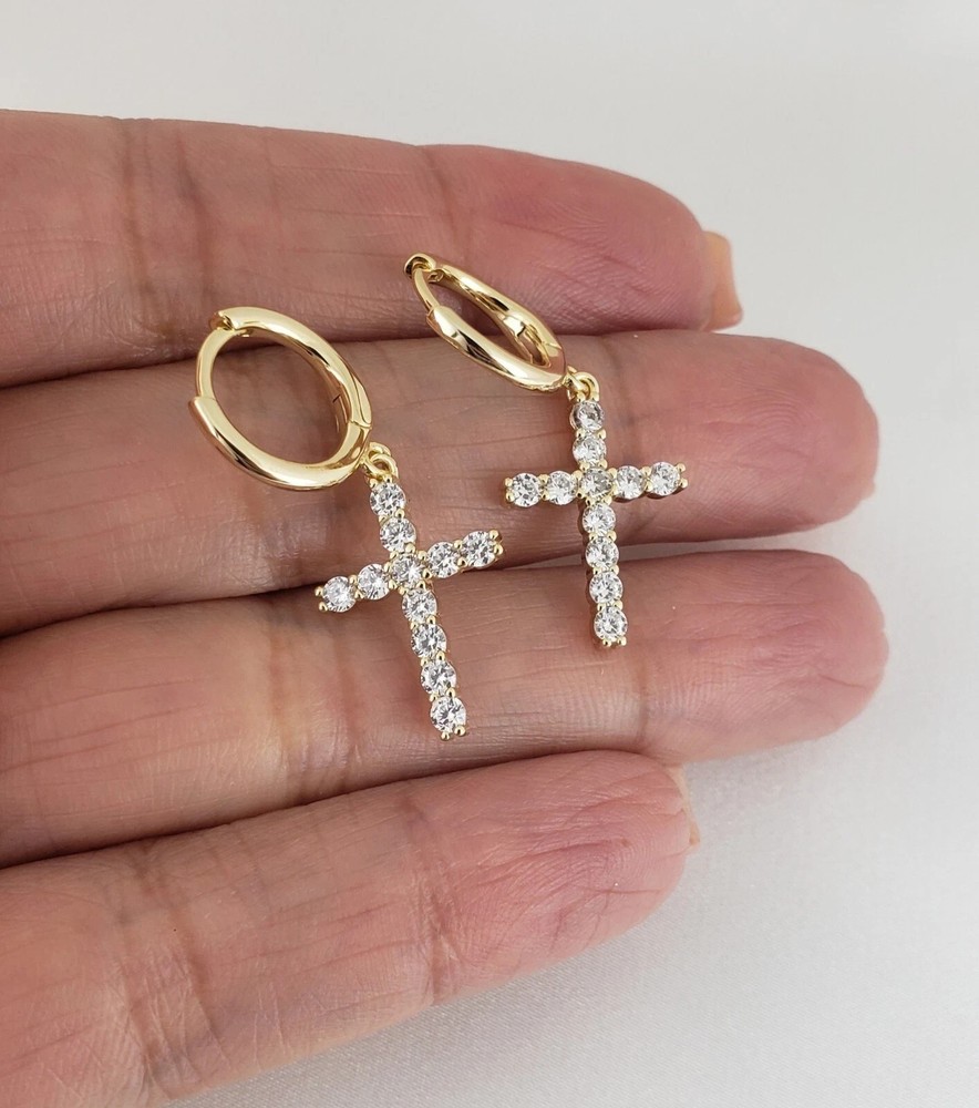 Clip On Drop Earrings 1Ct Round Cut Simulated Diamond In 14k Yellow Gold Plated