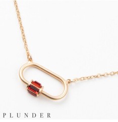 Plunder Design ELLA ROSE Necklace Trendy Fashion Jewelry Red carabiner New Box
