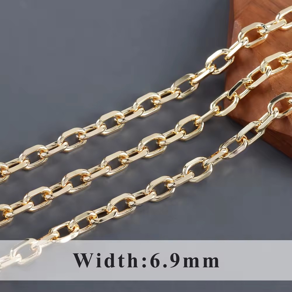 18k Gold Plated Necklace, 20″ x 6.9 mm Anchor Chain, Base Metal Copper, GC21916