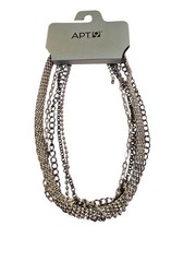 Apt. 9 Women’s Gunmetal & Silver Plated Multi Chain Short Necklace NWT