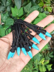 10 Handmade Pointy Artificial Turquoise Black Cotton Necklaces Wholesale A