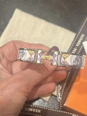 HERMÈS Enamel Clic H Colliers de Chien Four Dog Palladium PM Bracelet