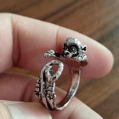 Antique Style Unisex Punk 3D Monkey Silver Adjustable Band Ring