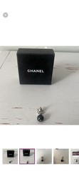 CHANEL Dangle Drop Earring Black White Resin Fashion with Box (Single earring)