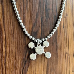 Homer Silver Beaded Pendant Necklace Ball/Bead Chain Frank Ocean Asymmetrical