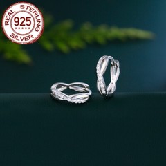 14mm Women 925 Sterling Silver Small Infinity Hoop Earrings Cubic Zircon Jewelry
