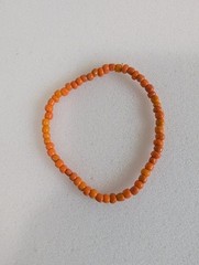 Solid Orange Elastic Stretch Beaded Bracelet (3-Pack) Handmade B21