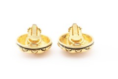 CHANEL Matelasse Earrings coco mark Accessory Gold Authentic